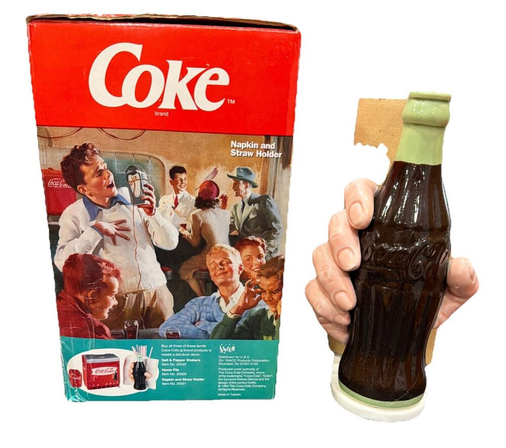 Vintage Coca Cola Ceramic Napkin Holder NIB